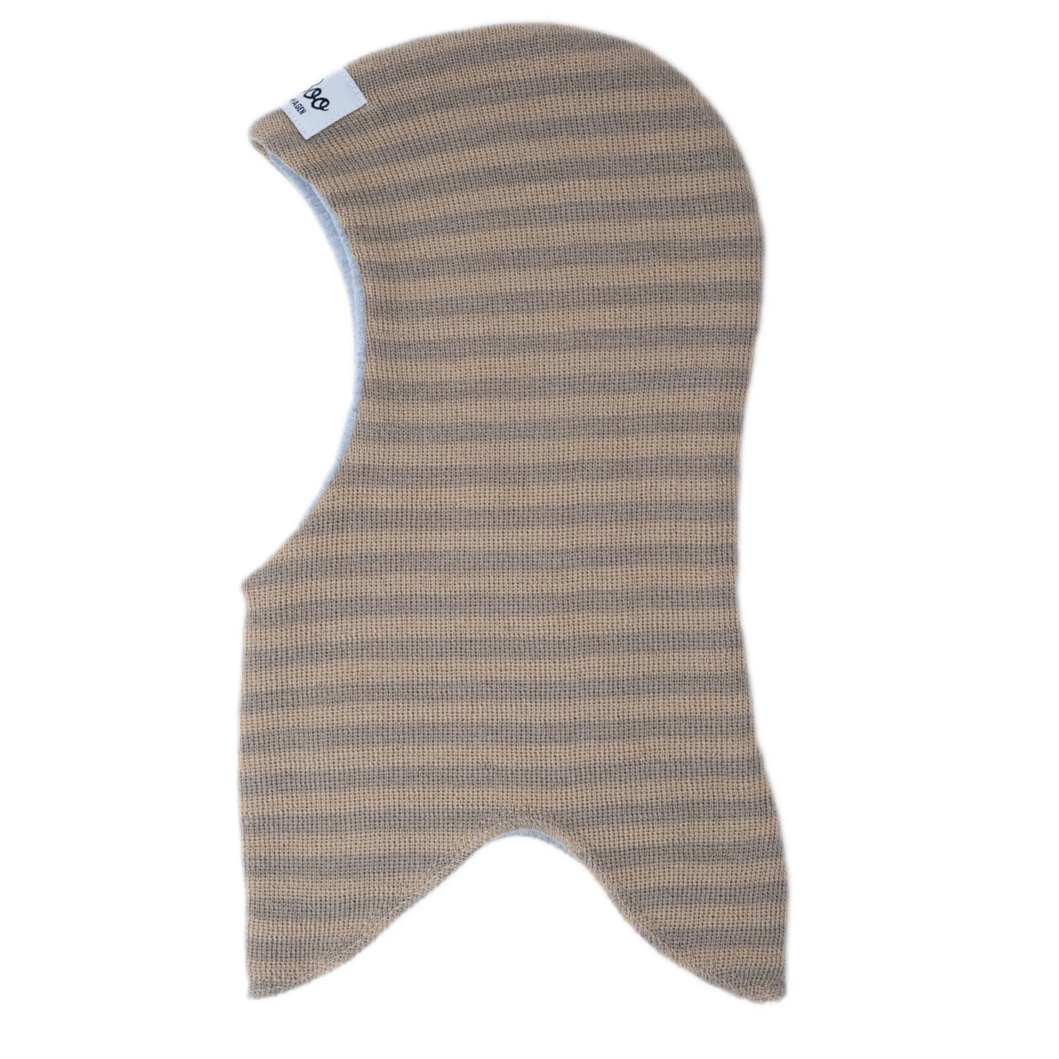 Lil' Boo Balaclava - Beige/Brown Stripes (Elefanthue)< Beanies | Balaclavas