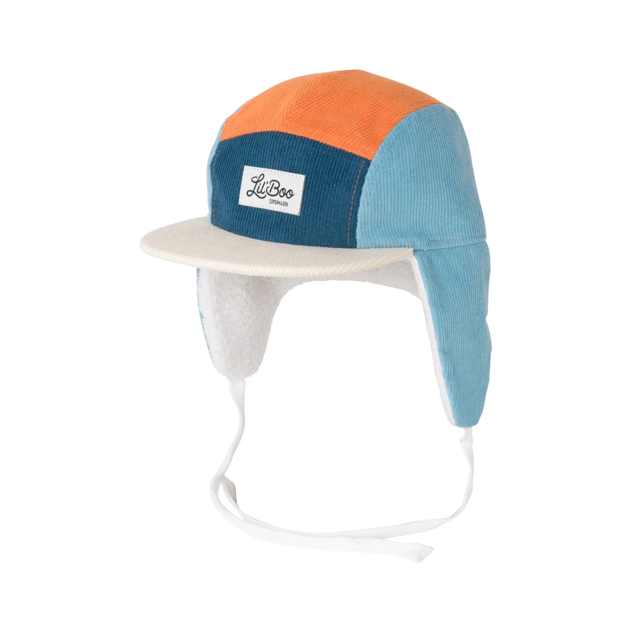 Lil' Boo Block Corduroy 5 Panel w. ears - Blue/Orange< Beanies | Warm Caps, Bucket Hats And Sherpas