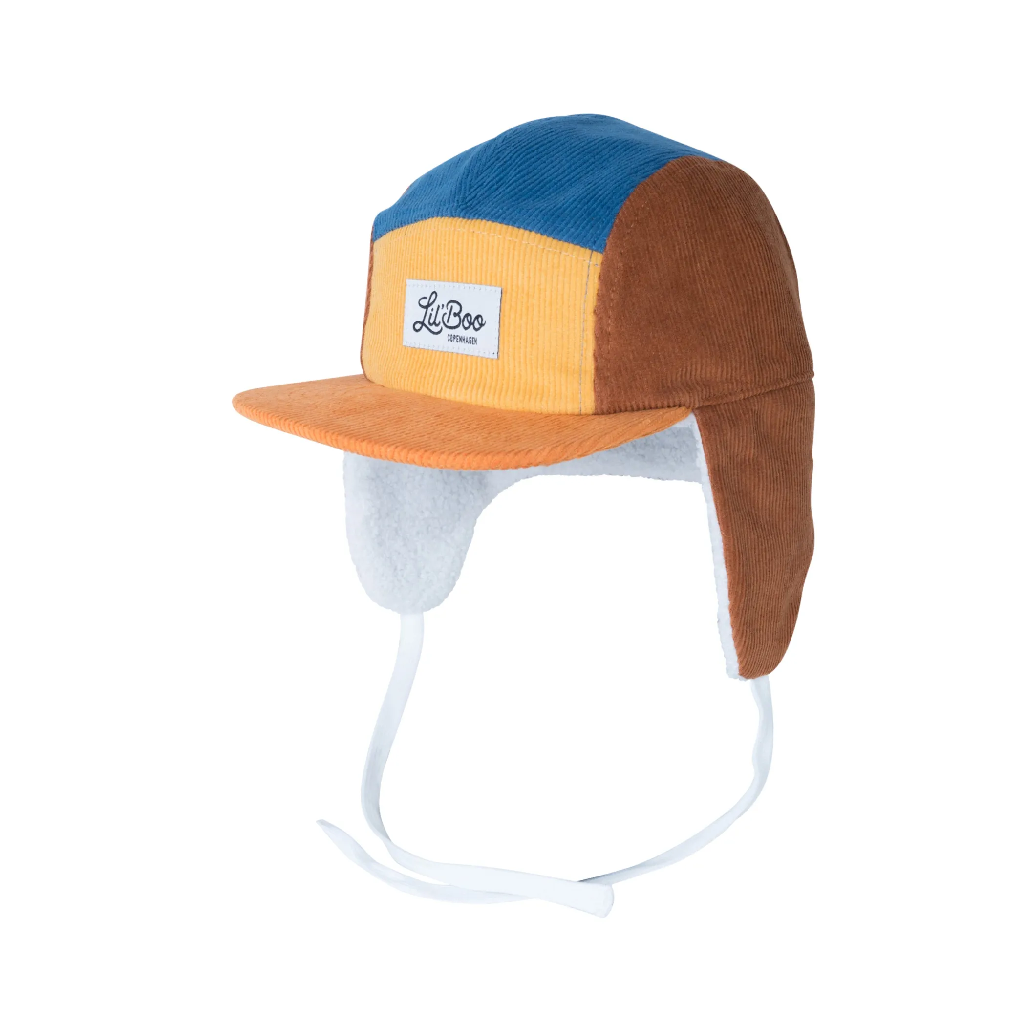 Lil' Boo Block Corduroy 5 Panel w. ears - Yellow/Brown/Blue< Beanies | Warm Caps, Bucket Hats And Sherpas