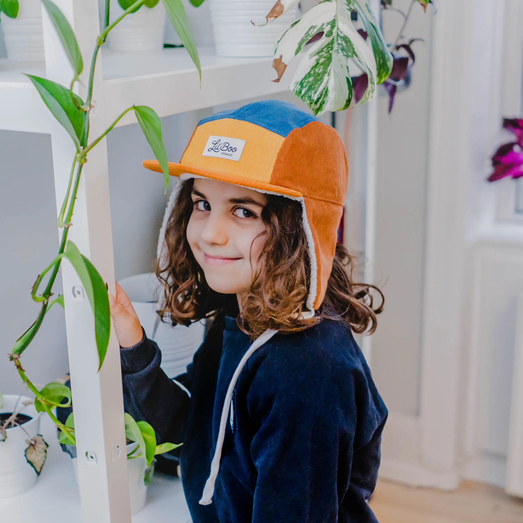 Lil' Boo Block Corduroy 5 Panel w. ears - Yellow/Brown/Blue< Beanies | Warm Caps, Bucket Hats And Sherpas