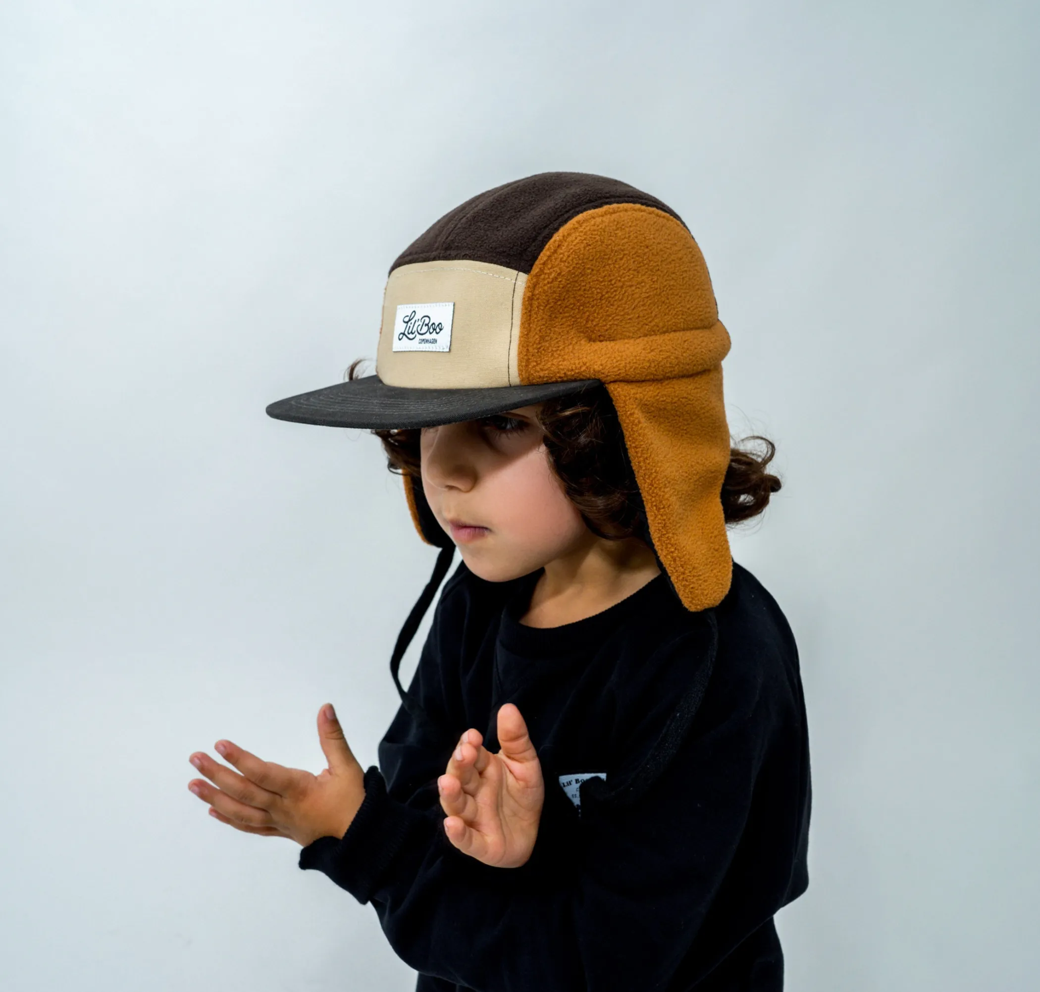 Lil' Boo Block Fleece 5-Panel with ears - Brown< Beanies | Warm Caps, Bucket Hats And Sherpas