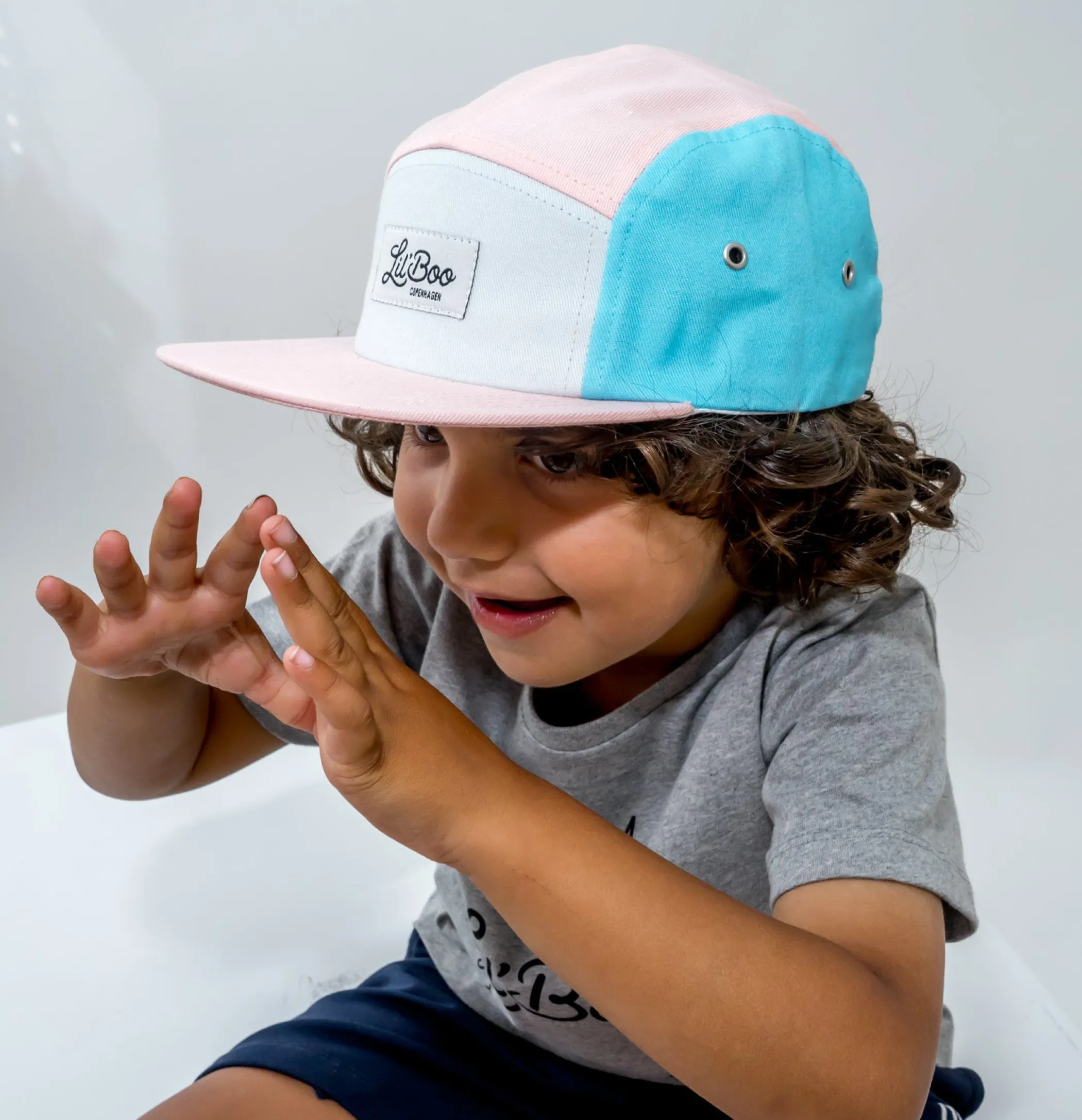 Lil' Boo Block Pink 5 Panel (ORGANIC)< Caps