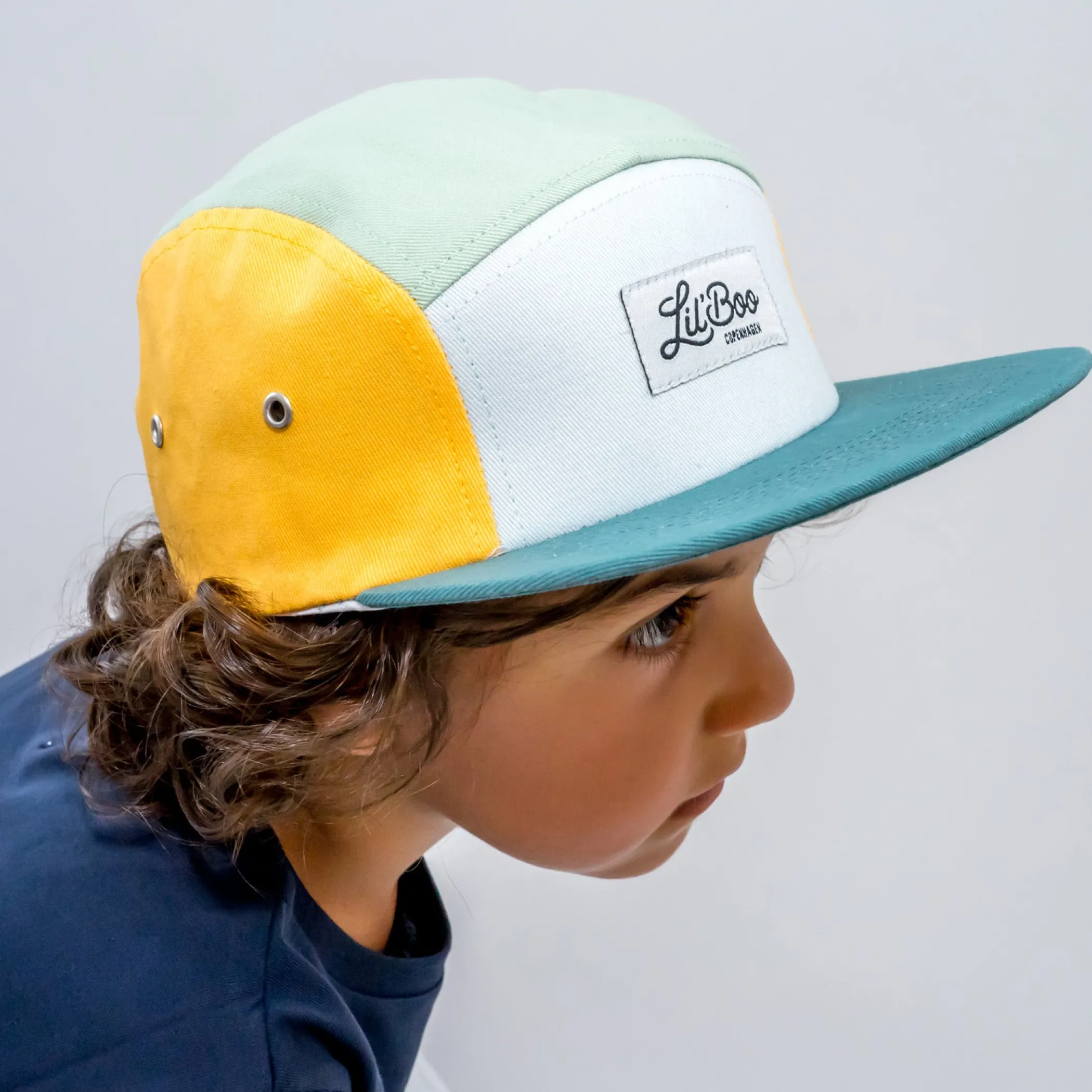 Lil' Boo Block Yellow Green 5 Panel (ORGANIC)< Caps