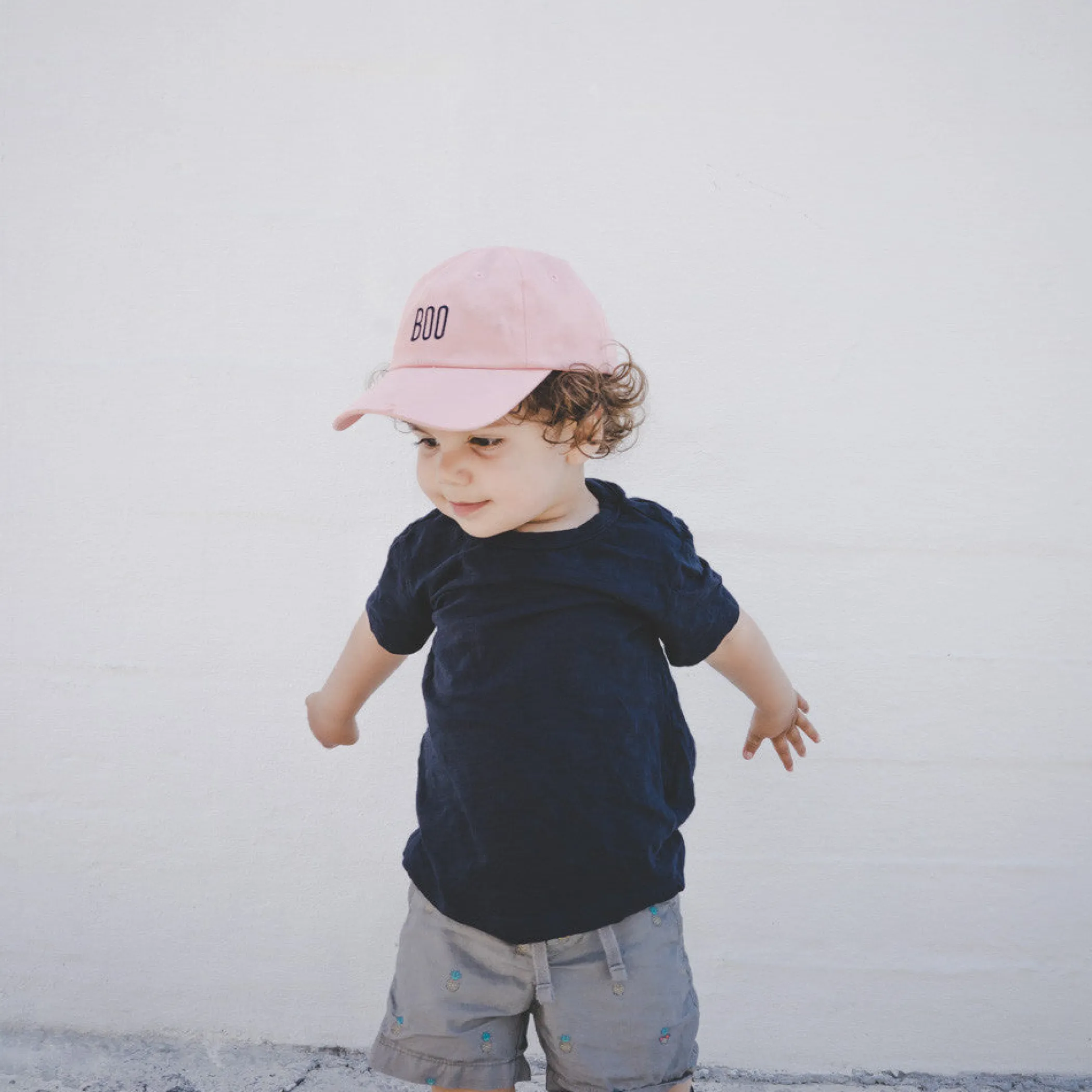 Lil' Boo Boo Dad Cap - Peach Beige< Caps