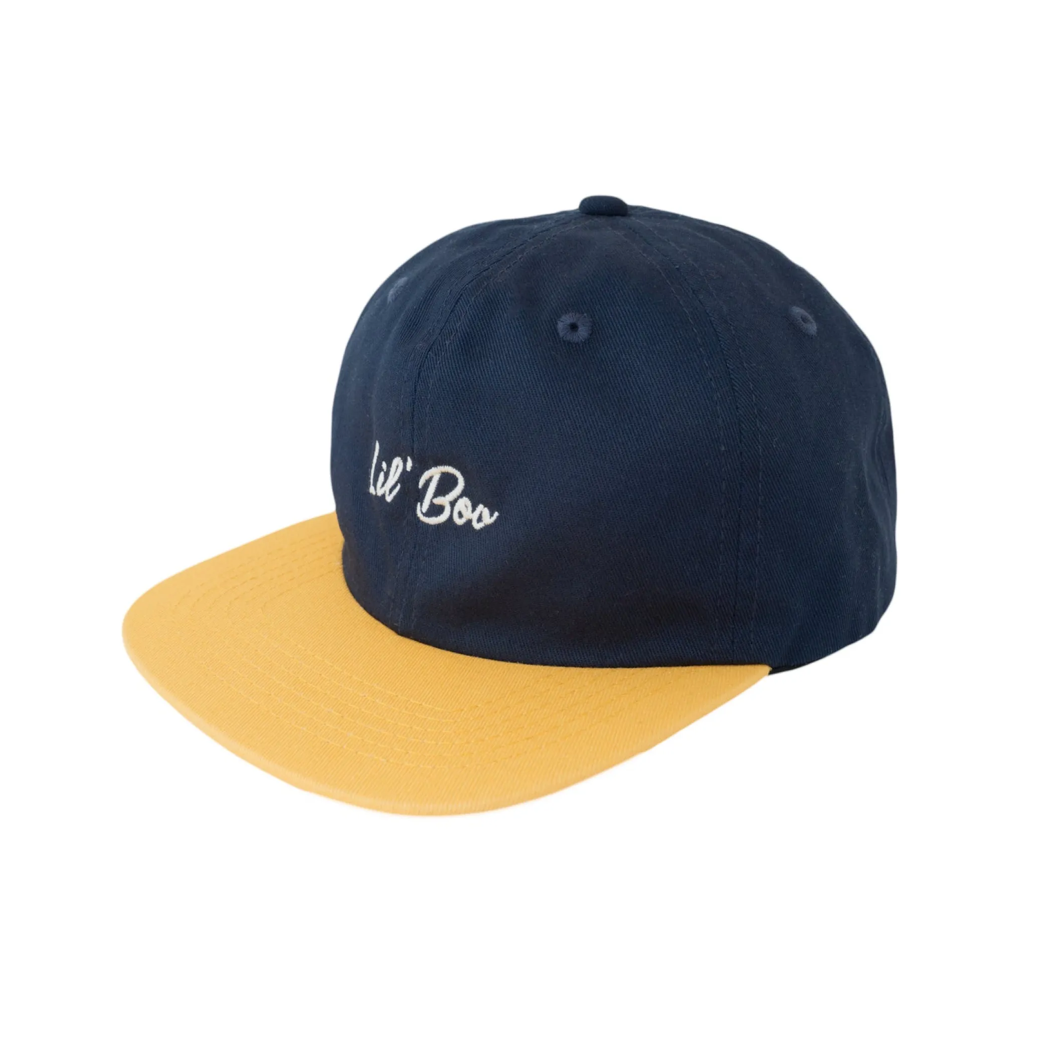 Lil' Boo Organic Snapback Cap - Navy/Yellow< Caps