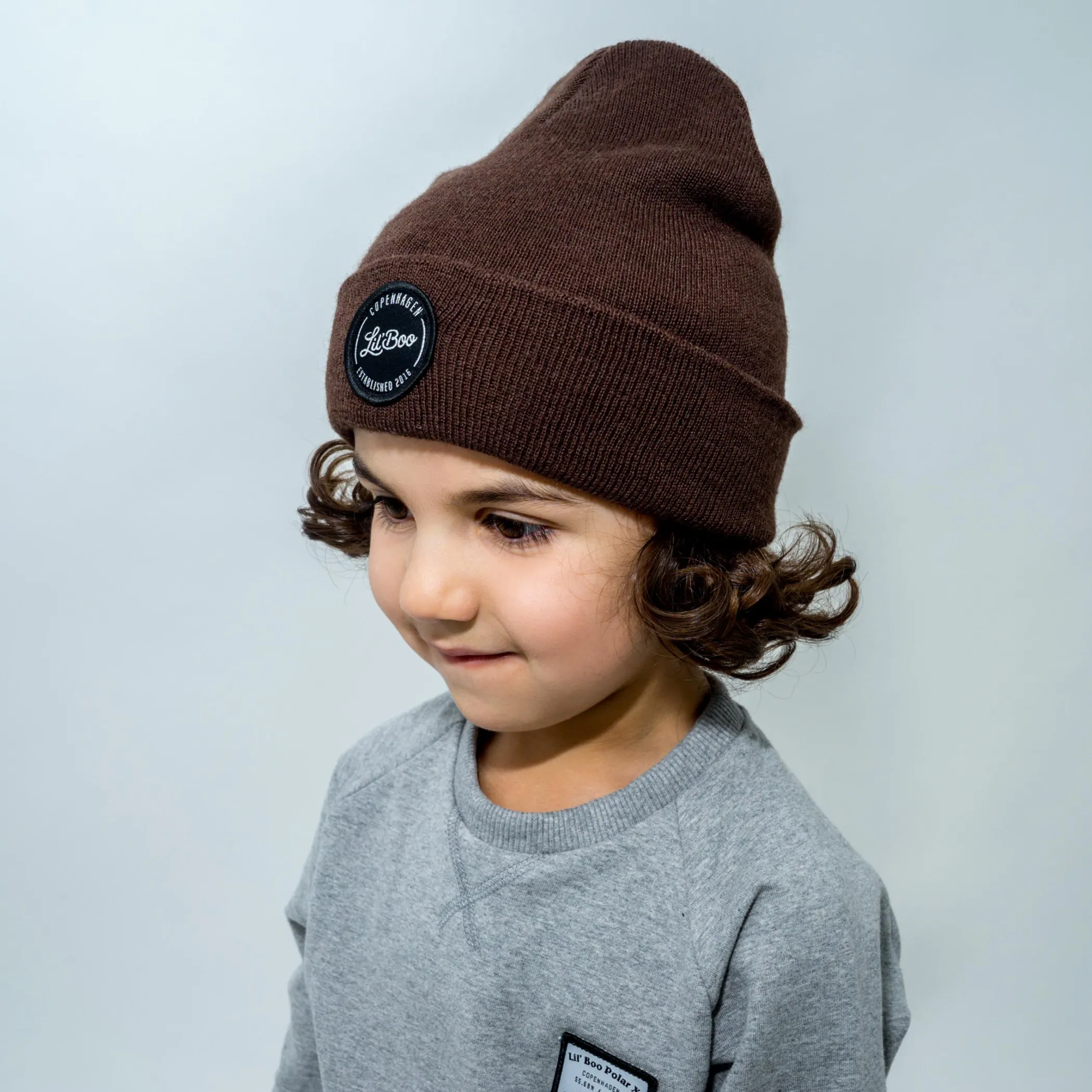 Lil' Boo Lil’ Boo Wool Beanie - Dark Brown< Beanies