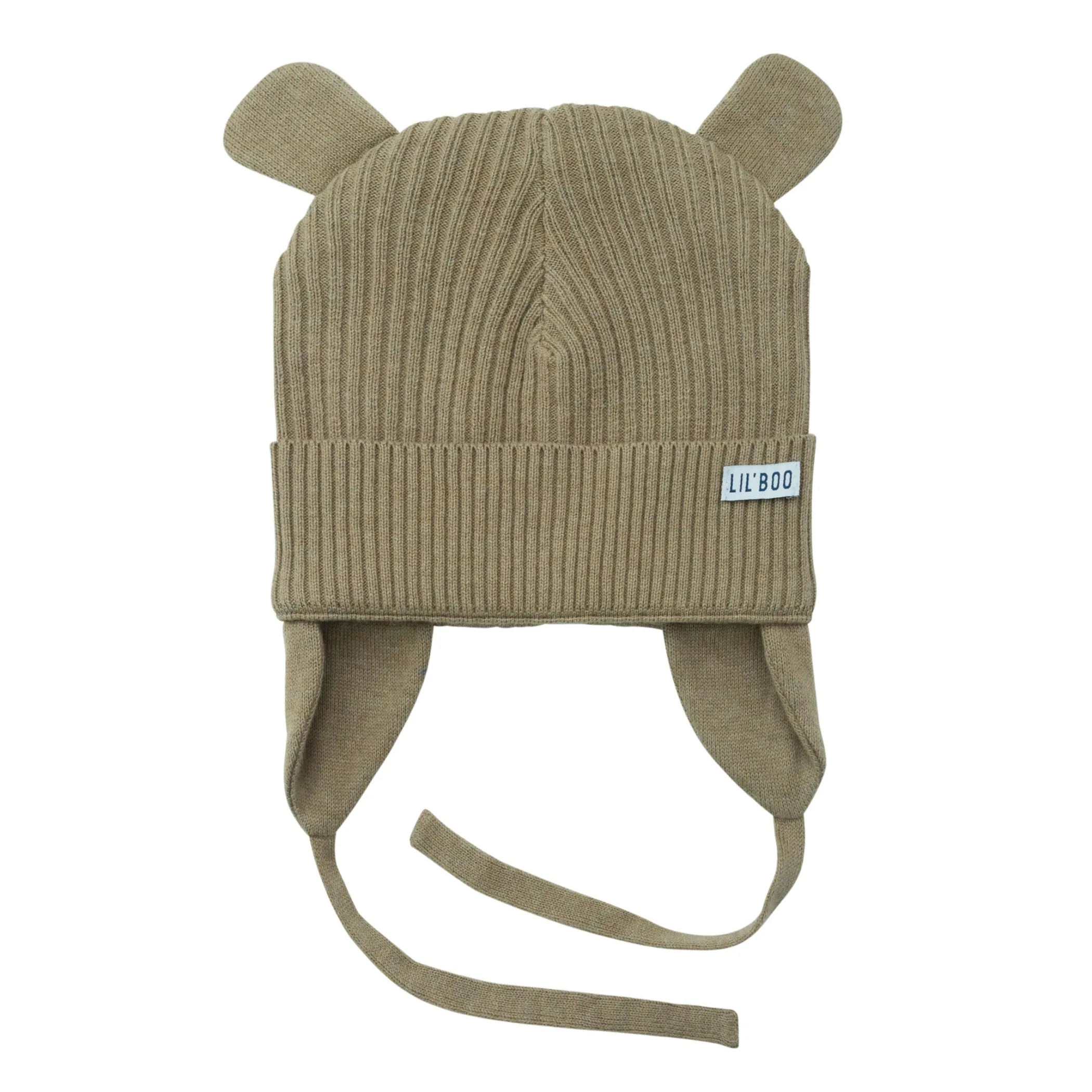 Lil' Boo Organic Bear Beanie w. ears - Light Brown< Beanies