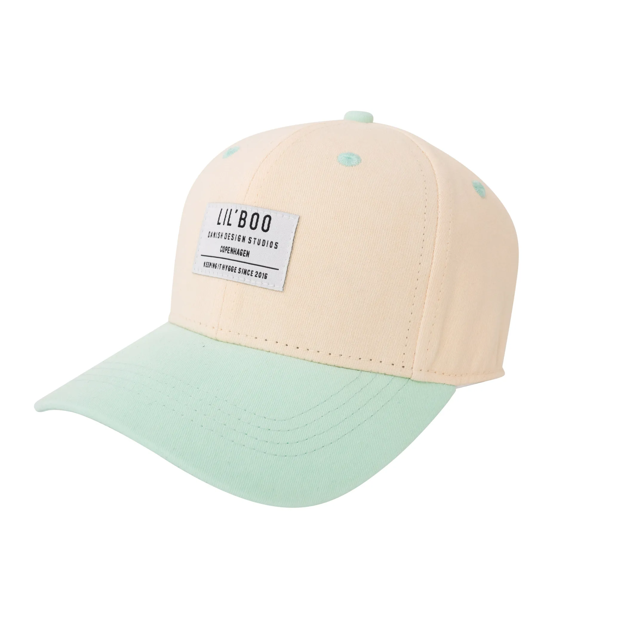 Lil' Boo Organic Block Snapback - Peach/Mint< Caps