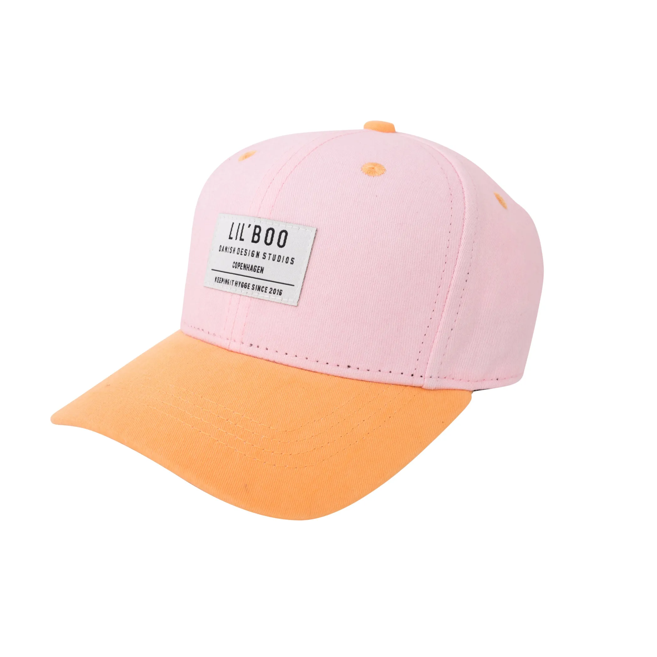 Lil' Boo Organic Block Snapback - Pink/Orange< Caps