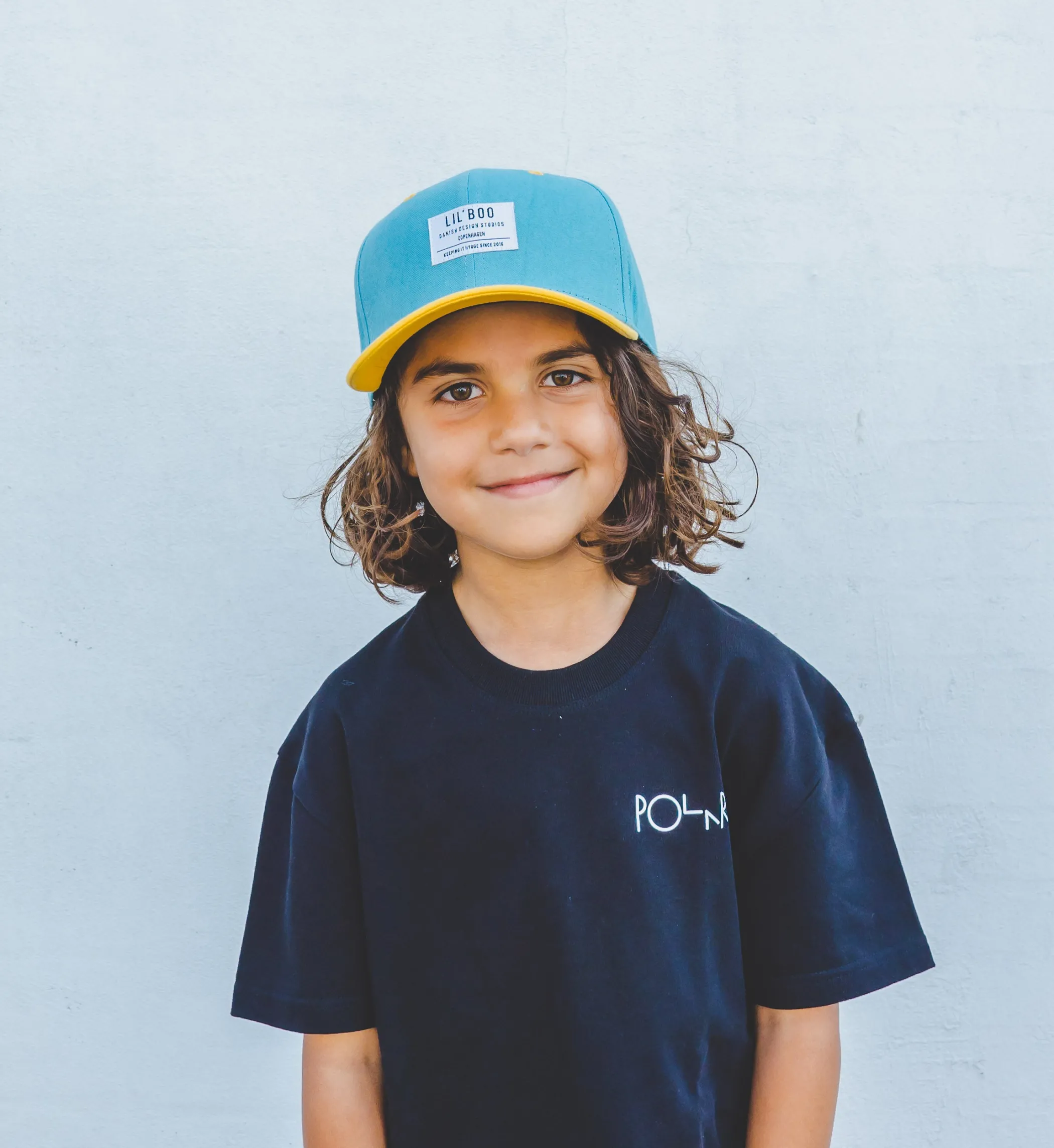 Lil' Boo Organic Block Snapback - Teal/Yellow< Caps