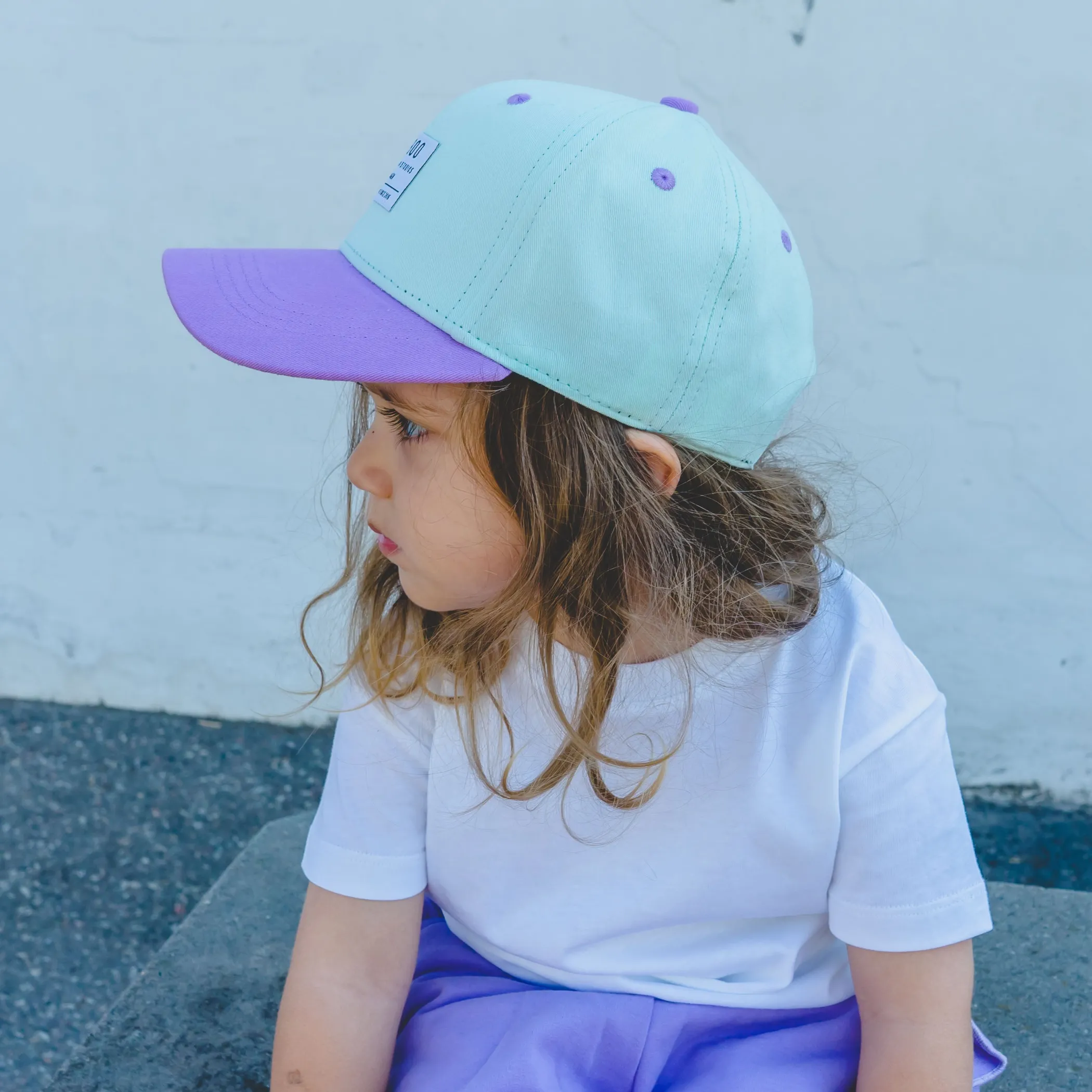 Lil' Boo Organic Block Snapback - Turqouise/Purple< Caps