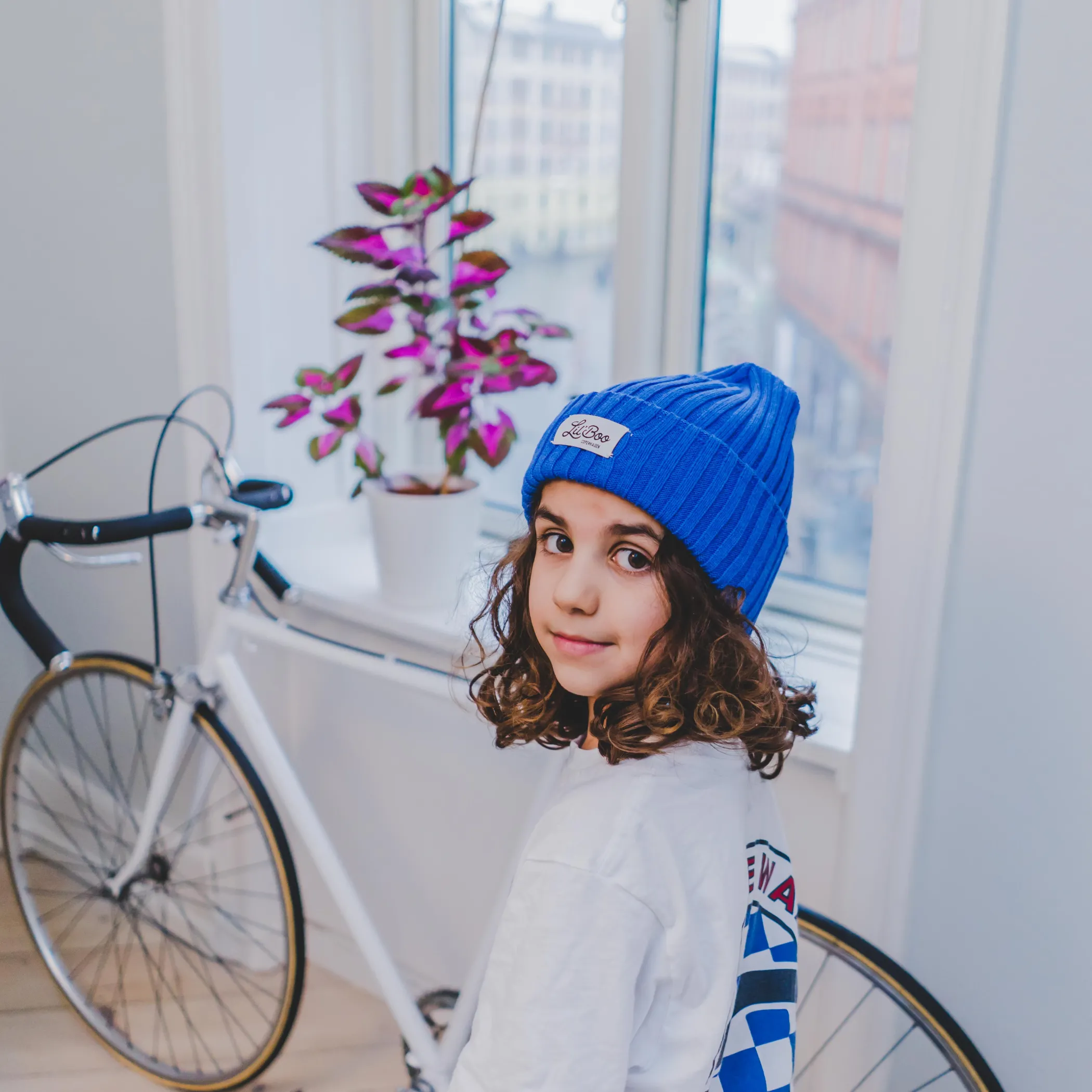 Lil' Boo Outdoorsy Beanie - wool and organic cotton mix - Blue< Beanies