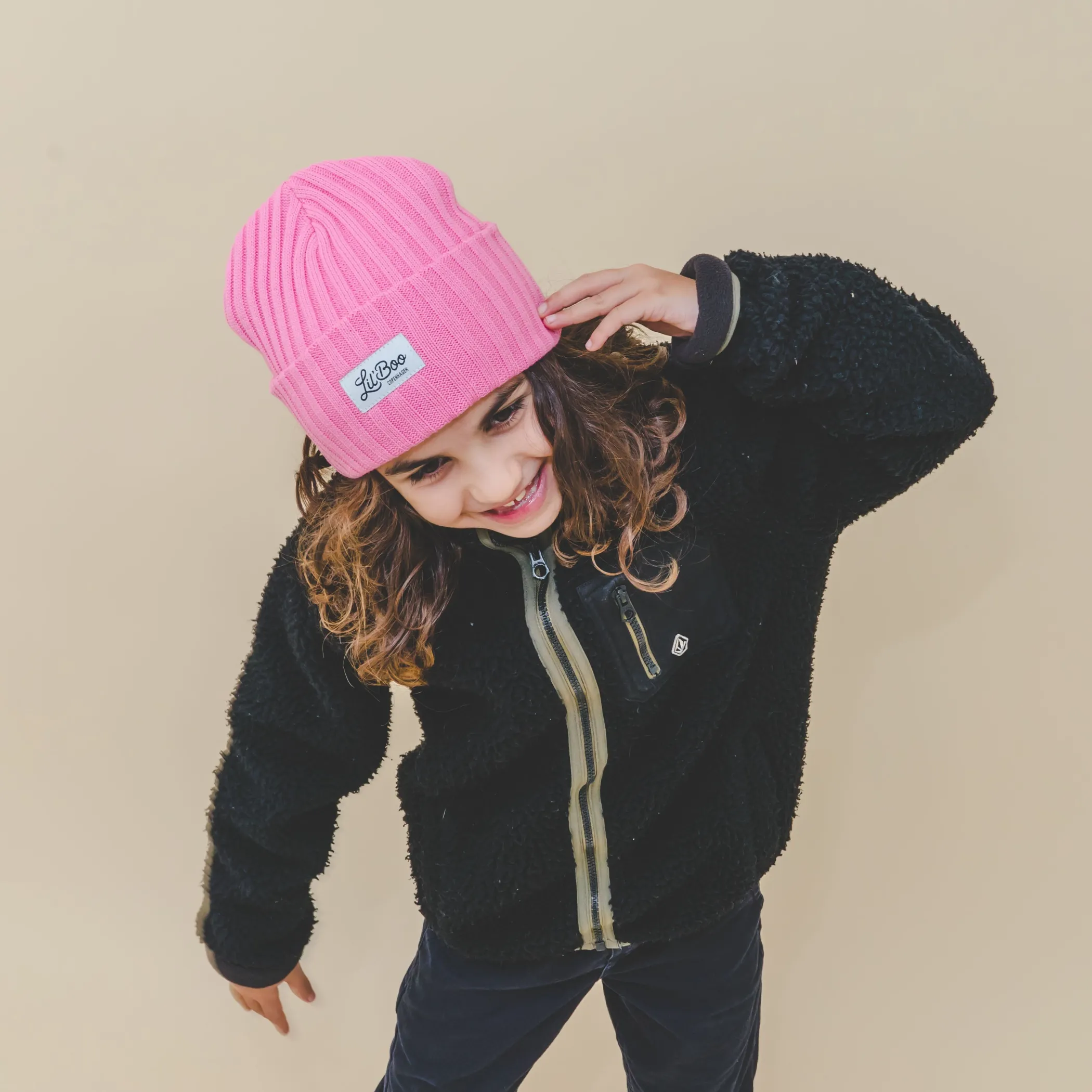 Lil' Boo Outdoorsy Beanie - wool and organic cotton mix - Pink< Beanies