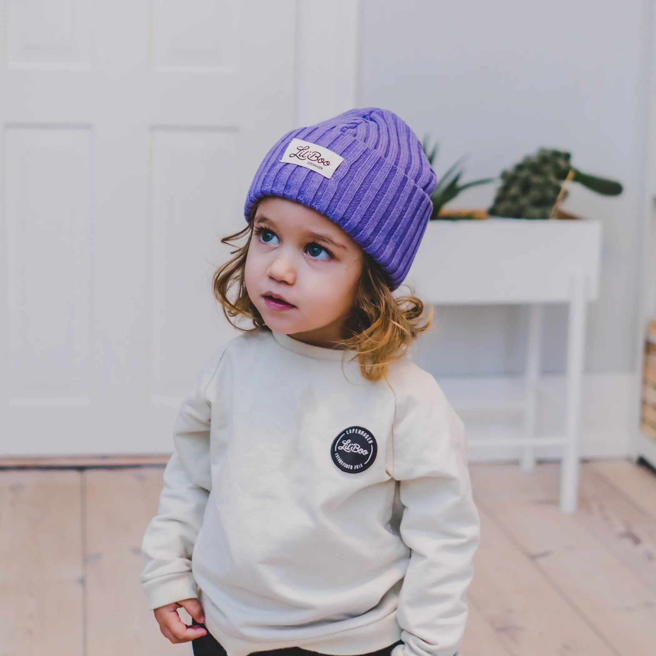 Lil' Boo Outdoorsy Beanie - wool and organic cotton mix - Purple< Beanies