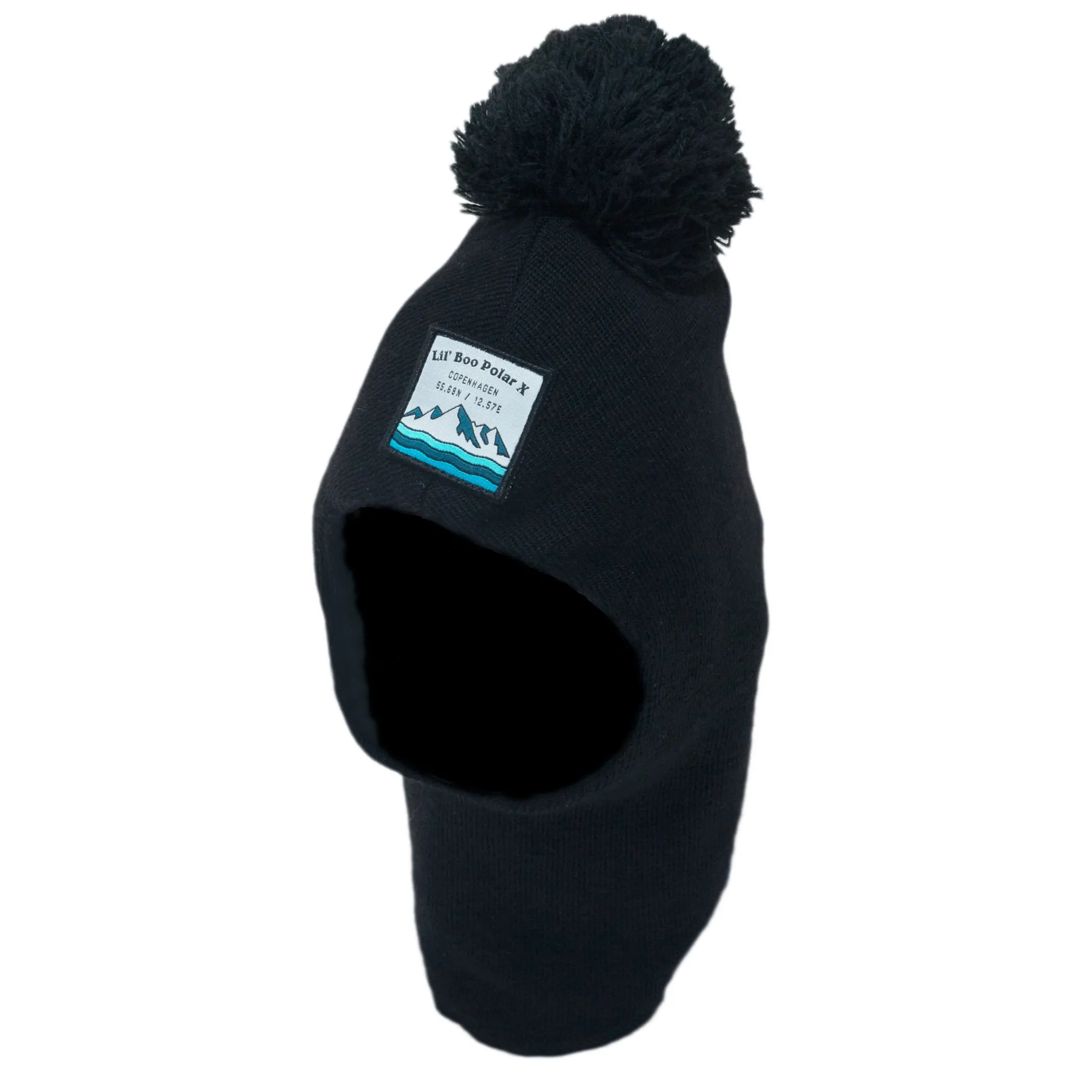 Lil' Boo Pompom Balaclava - Black (Elefanthue m. kvast)< Balaclavas | Beanies