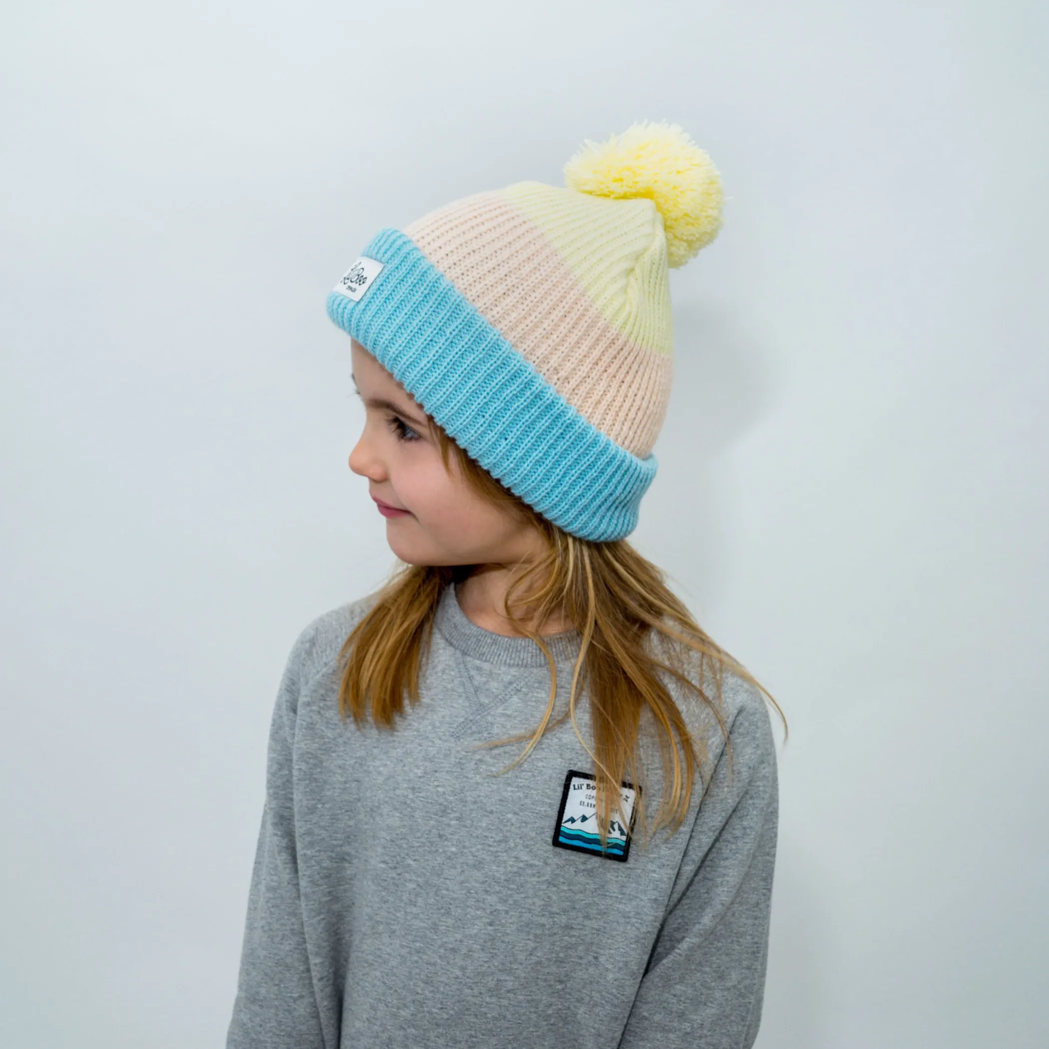 Lil' Boo Rainbow Beanie – Yellow/Pink/Blue< Beanies