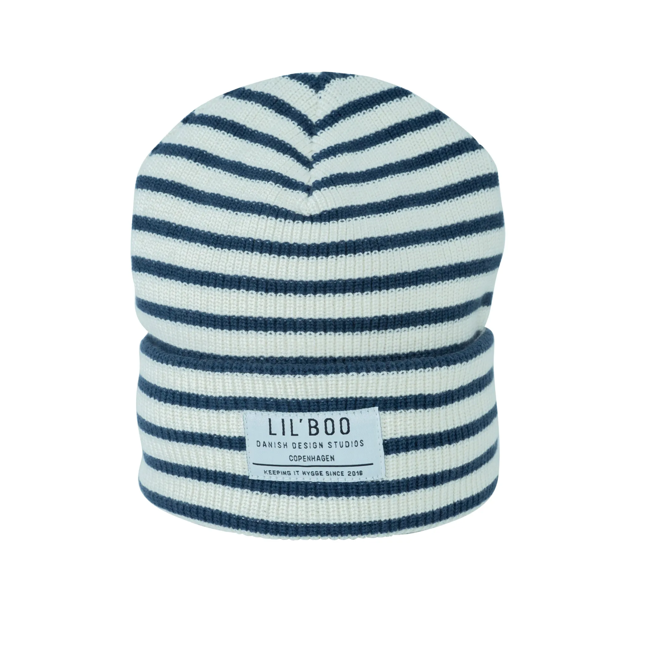 Lil' Boo Striped Beanie - Navy/Off white< Beanies