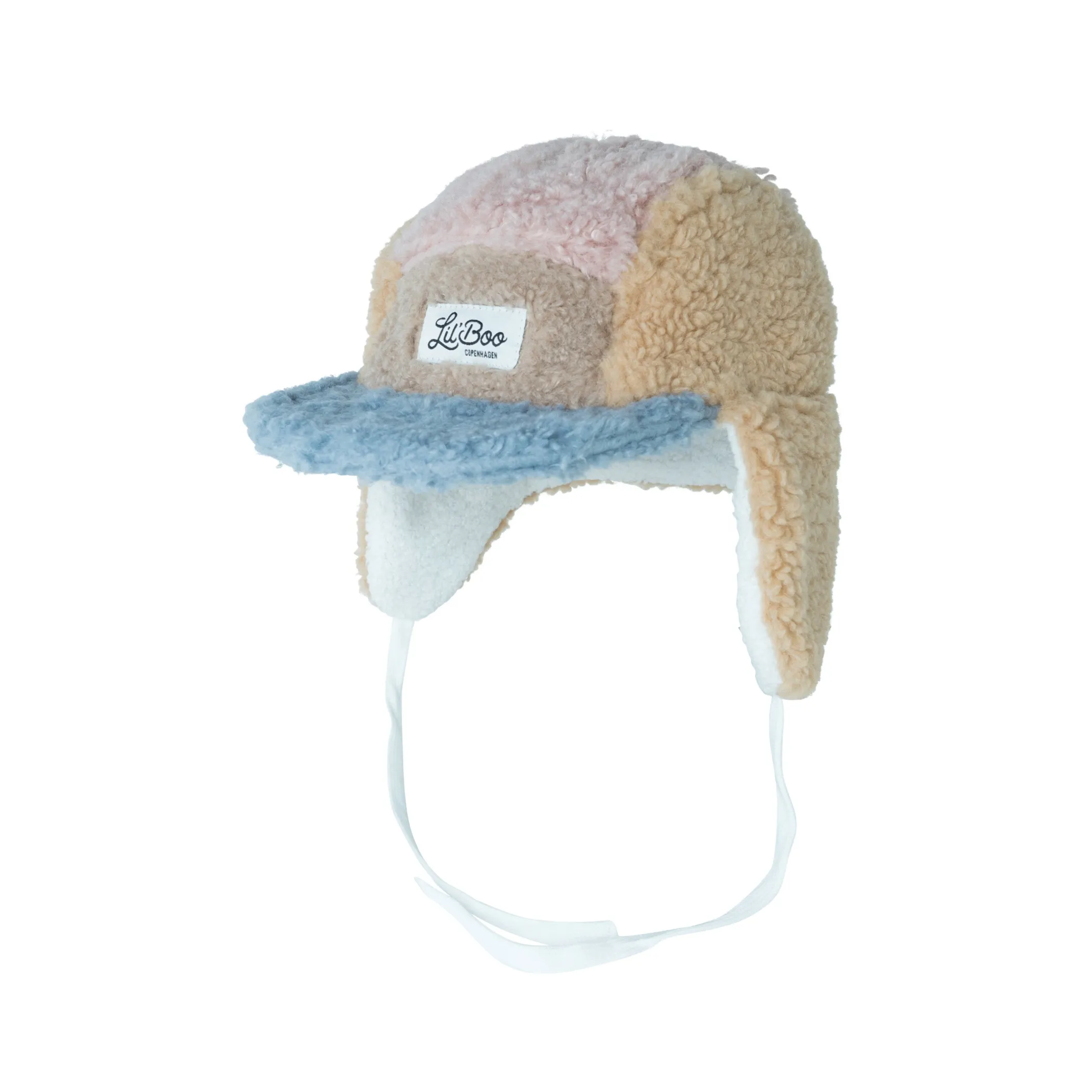 Lil' Boo Teddy Block 5 panel - blue, rose, brown< Beanies | Warm Caps, Bucket Hats And Sherpas