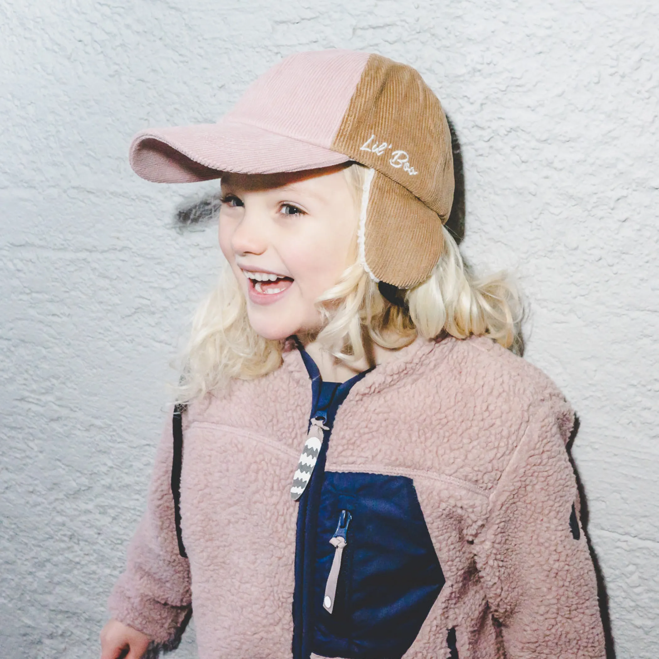 Lil' Boo Teddy Corduroy Dad Cap with Ears - Rose/Brown< Beanies | Warm Caps, Bucket Hats And Sherpas