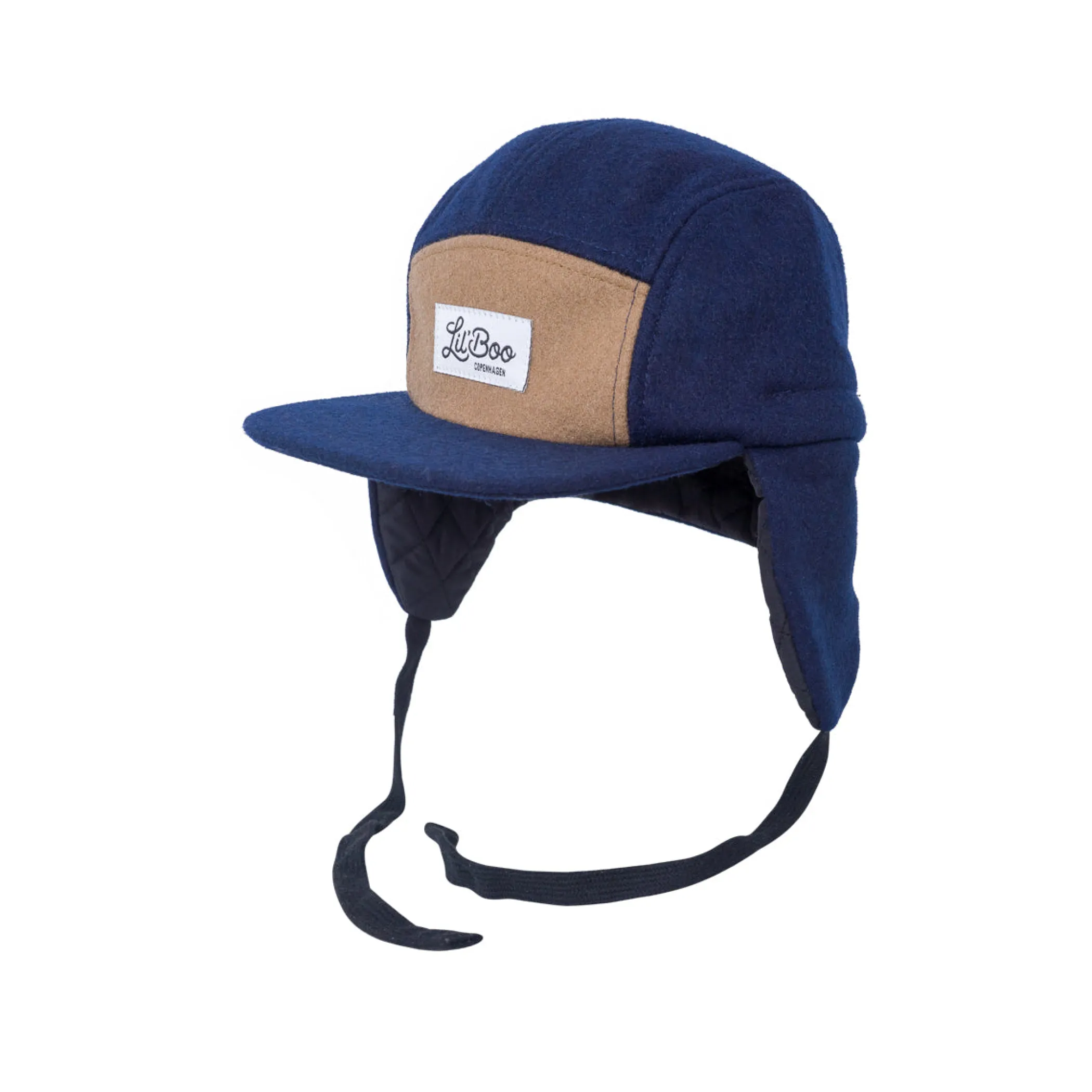 Lil' Boo Wool Block 5 Panel W. Ears - Navy/Brown< Beanies | Warm Caps, Bucket Hats And Sherpas