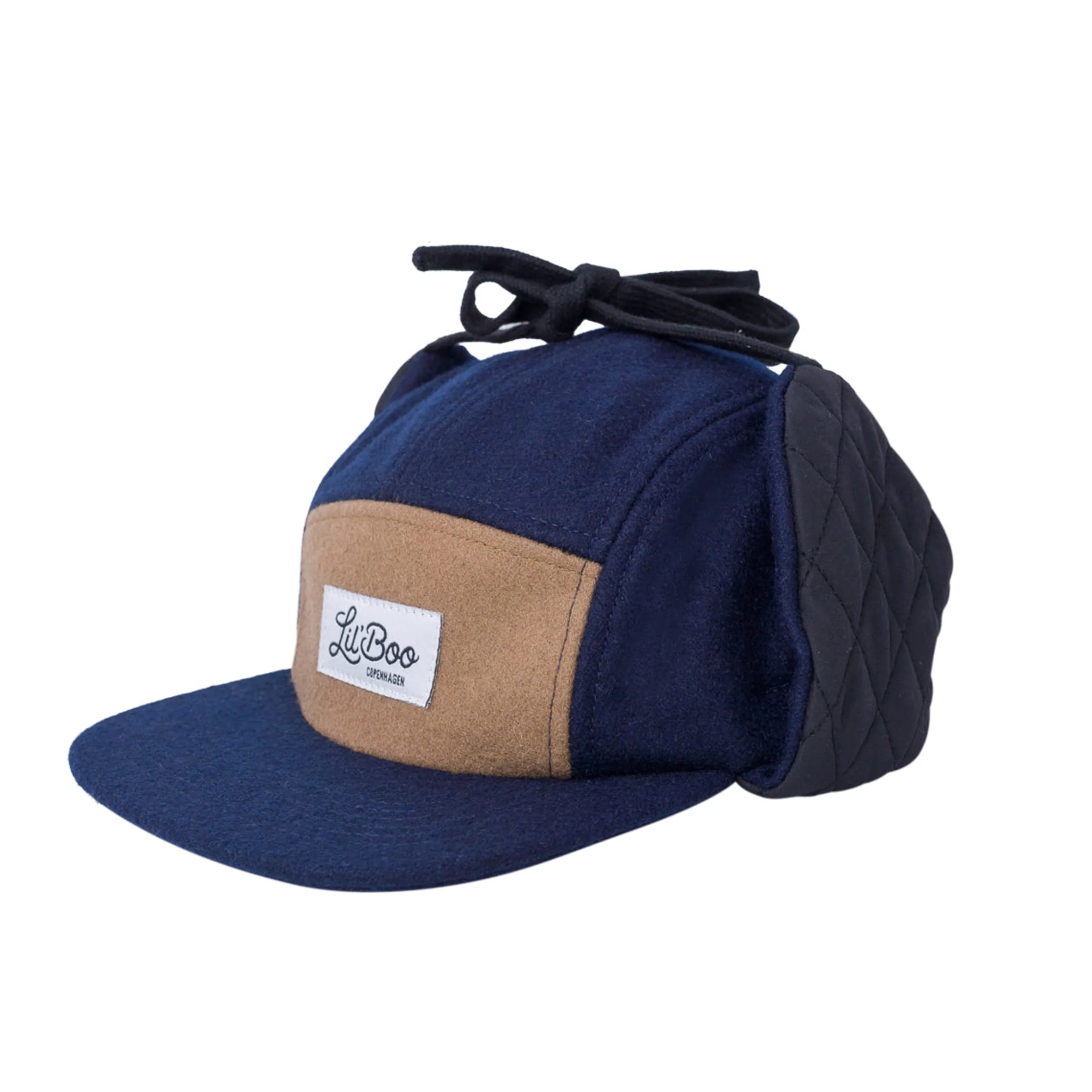 Lil' Boo Wool Block 5 Panel W. Ears - Navy/Brown< Beanies | Warm Caps, Bucket Hats And Sherpas